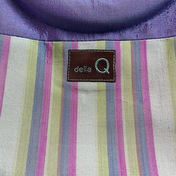 Della Q Silk striped small handbag purse‎ tote - Picture 2 of 9